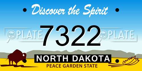 7322 North Dakota License Plate