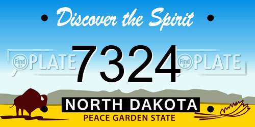 7324 North Dakota License Plate