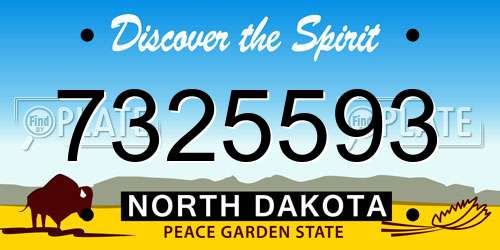 7325593 North Dakota License Plate
