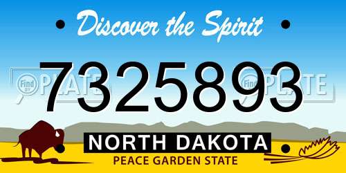 7325893 North Dakota License Plate
