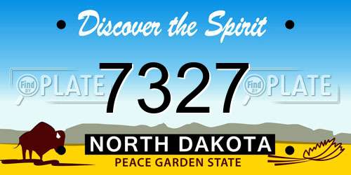 7327 North Dakota License Plate