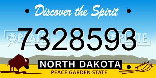 7328593 North Dakota License Plate