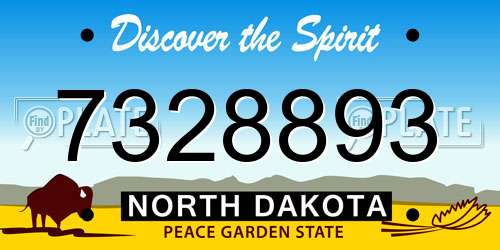 7328893 North Dakota License Plate