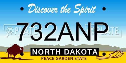 732ANP North Dakota License Plate