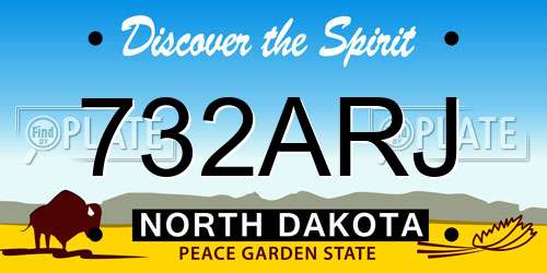 732ARJ North Dakota License Plate