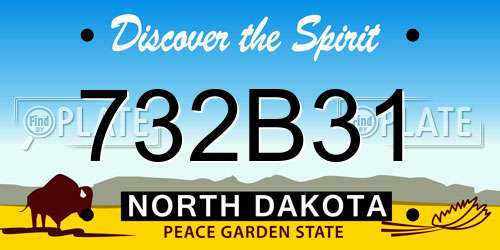 732B31 North Dakota License Plate