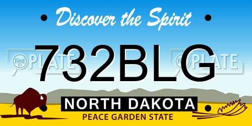 732BLG North Dakota License Plate