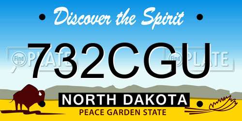 732CGU North Dakota License Plate