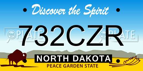 732CZR North Dakota License Plate