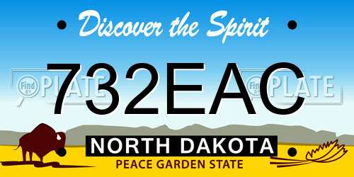 732EAC North Dakota License Plate