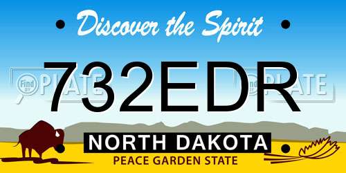 732EDR North Dakota License Plate