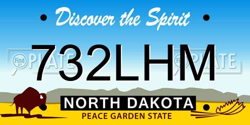 732LHM North Dakota License Plate