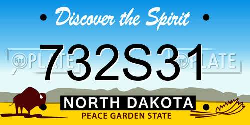 732S31 North Dakota License Plate