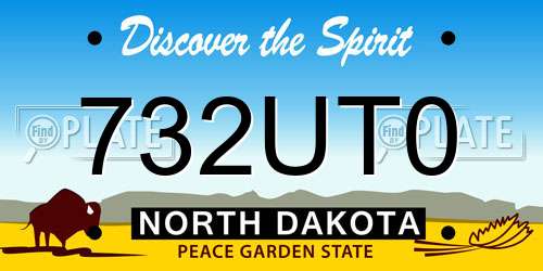 732UT0 North Dakota License Plate