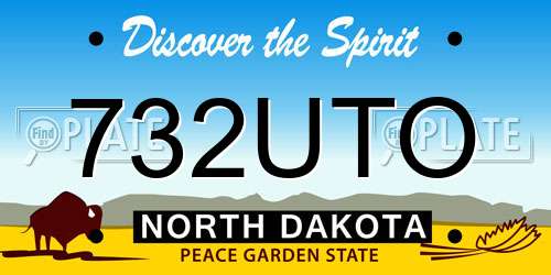 732UTO North Dakota License Plate