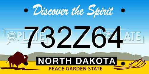 732Z64 North Dakota License Plate
