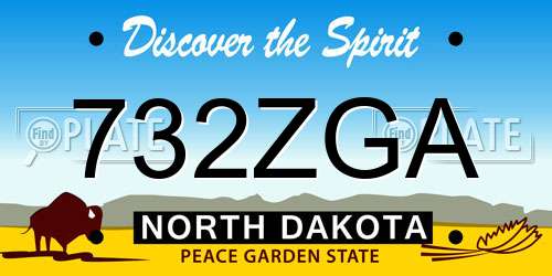 732ZGA North Dakota License Plate