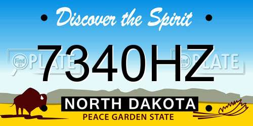7340HZ North Dakota License Plate