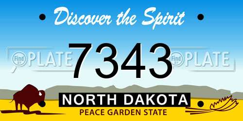 7343 North Dakota License Plate