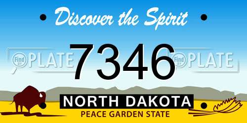 7346 North Dakota License Plate