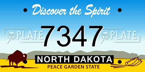 7347 North Dakota License Plate