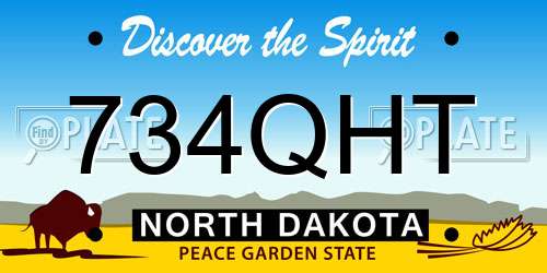 734QHT North Dakota License Plate