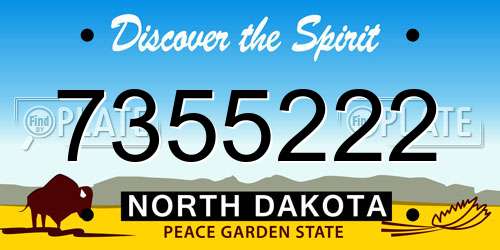 7355222 North Dakota License Plate