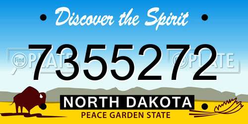 7355272 North Dakota License Plate