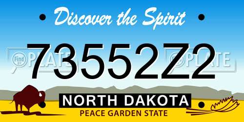 73552Z2 North Dakota License Plate