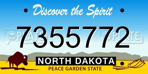 7355772 North Dakota License Plate