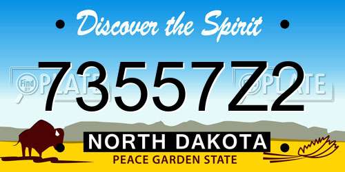 73557Z2 North Dakota License Plate