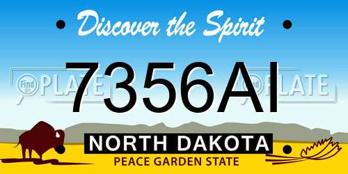 7356AI North Dakota License Plate
