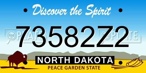 73582Z2 North Dakota License Plate