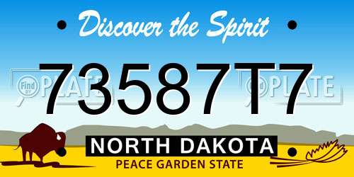 73587T7 North Dakota License Plate