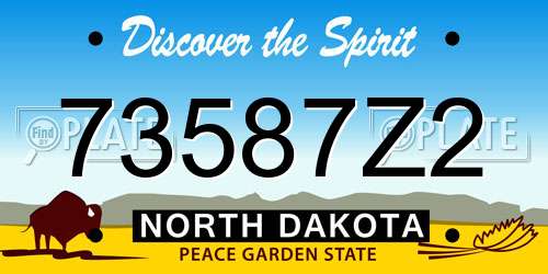 73587Z2 North Dakota License Plate