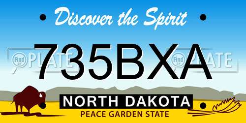735BXA North Dakota License Plate