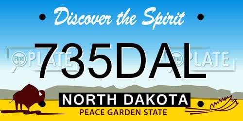 735DAL North Dakota License Plate