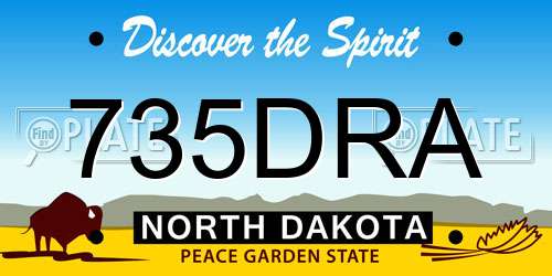 735DRA North Dakota License Plate