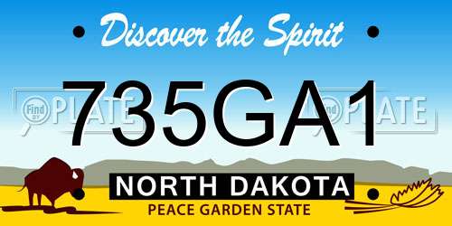 735GA1 North Dakota License Plate