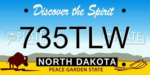 735TLW North Dakota License Plate