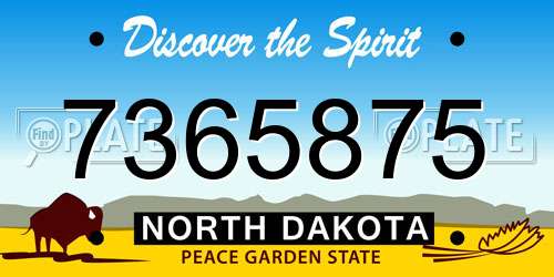 7365875 North Dakota License Plate