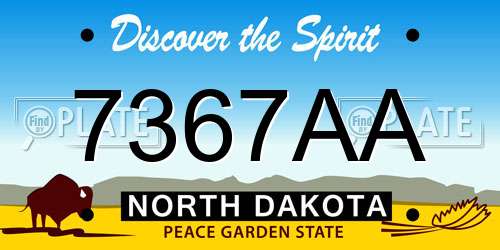 7367AA North Dakota License Plate