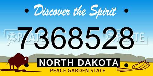 7368528 North Dakota License Plate