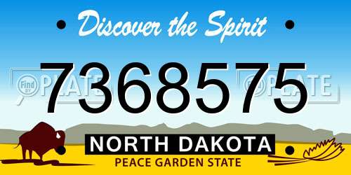 7368575 North Dakota License Plate