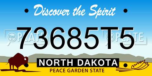 73685T5 North Dakota License Plate