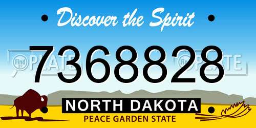 7368828 North Dakota License Plate