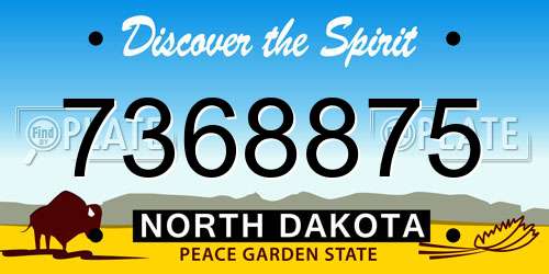 7368875 North Dakota License Plate
