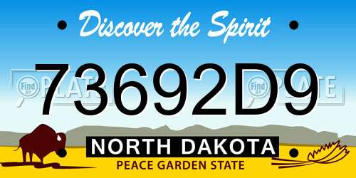 73692D9 North Dakota License Plate