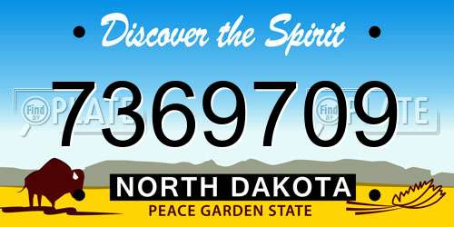 7369709 North Dakota License Plate
