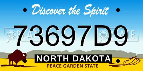 73697D9 North Dakota License Plate